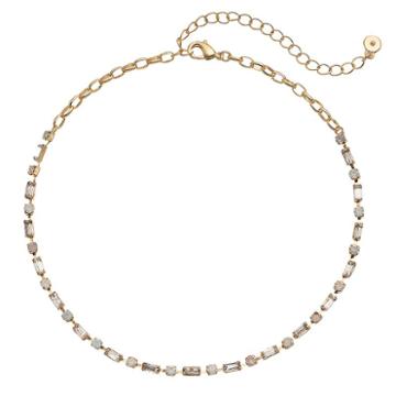 Lc Lauren Conrad Simulated Aurora Borealis Choker Necklace, Women's, White