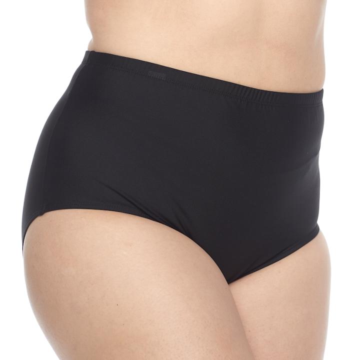 Plus Size N Solid High-waisted Body Sculptor Brief Bottoms, Women's, Size: 2xl, Black