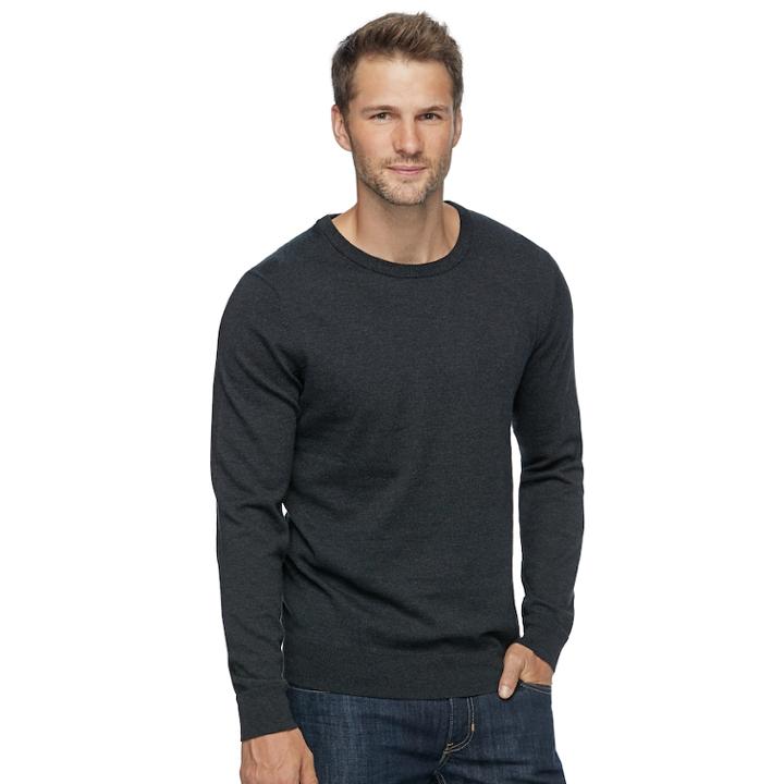 Men's Sonoma Goods For Life&trade; Coolmax Classic-fit Crewneck Sweater, Size: Xxl, Dark Brown
