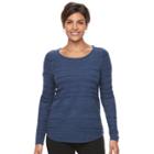 Women's Croft & Barrow&reg; Long Sleeve Curved Hem Sweater, Size: Small, Brt Blue