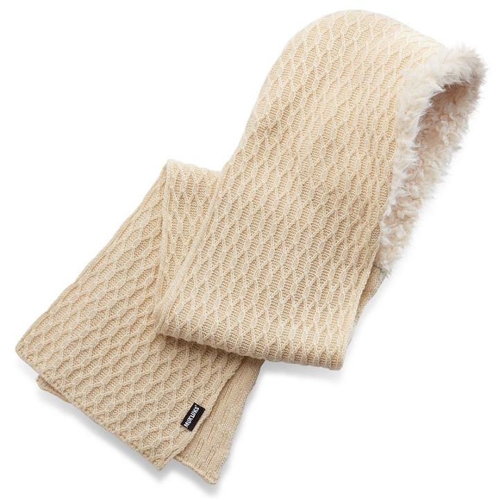Muk Luks Knit Hooded Scarf, Women's, White Oth