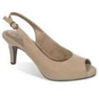 Lifestride Teller Women's Slingback Dress Heels, Size: Medium (8), Beig/green (beig/khaki)