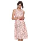 Women's Elle&trade; Pleated Polka-dot A-line Dress, Size: 4, Lt Orange