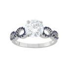 10k White Gold Cubic Zirconia & Lab-created Sapphire Engagement Ring, Women's, Size: 7