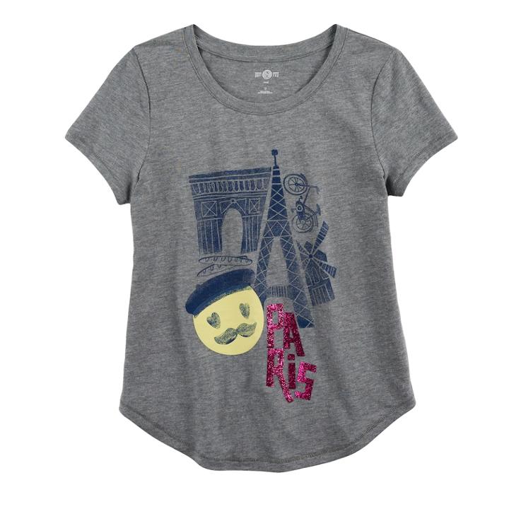 Girls 7-16 & Plus Size So&reg; Curve Hem Shiny Graphic Tee, Size: 16, Med Grey