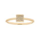 10k Gold Diamond Accent Square Ring, Women's, Size: 8, White