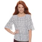 Women's Elle&trade; Printed Crepe Top, Size: Xs, Natural