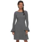 Women's Suite 7 Bell Sleeve Dress, Size: 6, Grey