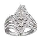 Sterling Silver 1/4 Carat T.w. Diamond Waterfall Ring, Women's, Size: 5, White