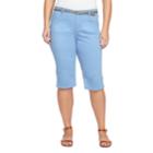 Plus Size Gloria Vanderbilt Sasha Skimmer Capris, Women's, Size: 24 W, Blue