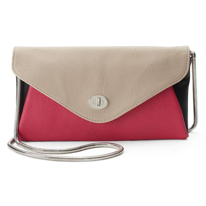 Candie's® Kaylee Colorblock Envelope Clutch, Women's, Grey
