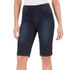 Women's Haggar Pull-on Bermuda Jean Shorts, Size: 8, Blue (navy)