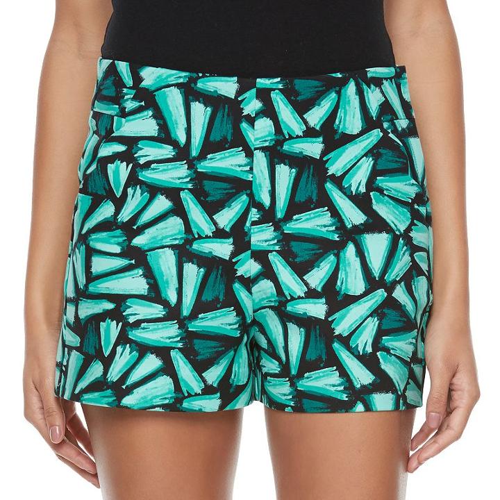 Juniors' Candie's&reg; Print High-waist Shorts, Girl's, Size: 3, Green Oth
