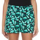 Juniors' Candie's&reg; Print High-waist Shorts, Girl's, Size: 3, Green Oth