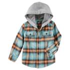 Boys 4-12 Oshkosh B'gosh&reg; Flannel Plaid Hooded Shirt, Size: 6, Heather Gray