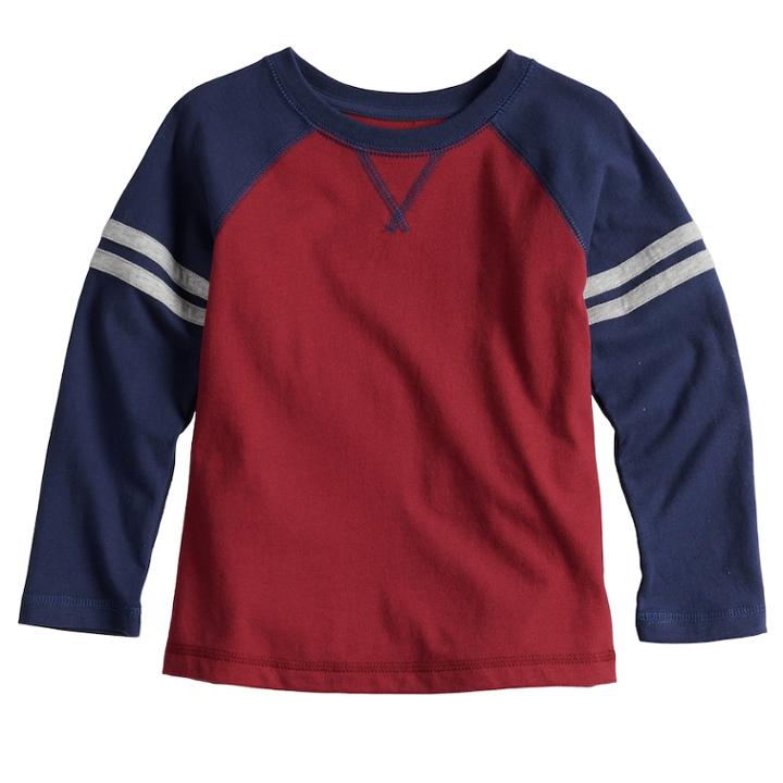 Toddler Boy Jumping Beans&reg; Striped Raglan Tee, Size: 2t, Dark Red
