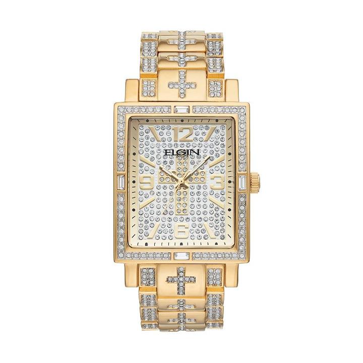 Elgin Men's Crystal Cross Watch, Multicolor