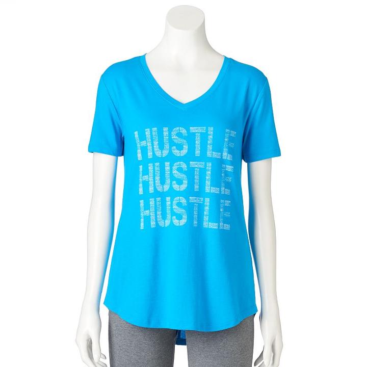 Women's Tek Gear&reg; Dry Tek V-neck Tee, Size: Medium, Turquoise/blue (turq/aqua)