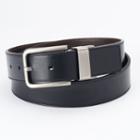 Men's Apt. 9 Black Cut-edge Stitched Reversible Belt, Size: 30, Grey (charcoal)