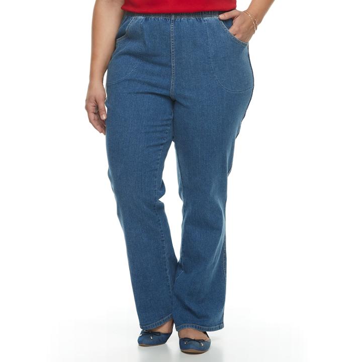 Plus Size Croft & Barrow&reg; Pull-on Bootcut Jeans, Women's, Size: 1x Short, Med Blue