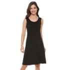 Women's Croft & Barrow&reg; Pintuck Fit & Flare Dress, Size: Small, Black