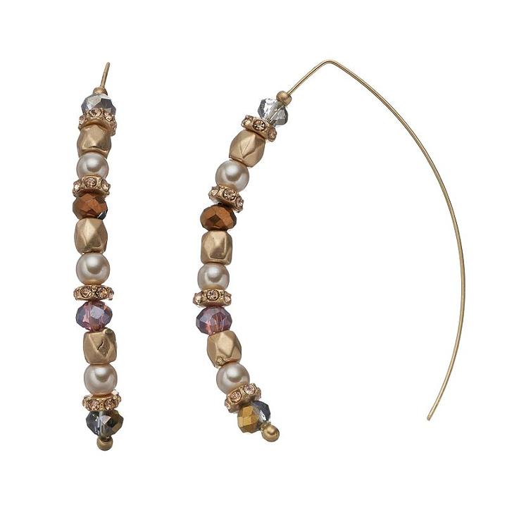 Simply Vera Vera Wang Beaded Threader Earrings, Women's, Multicolor
