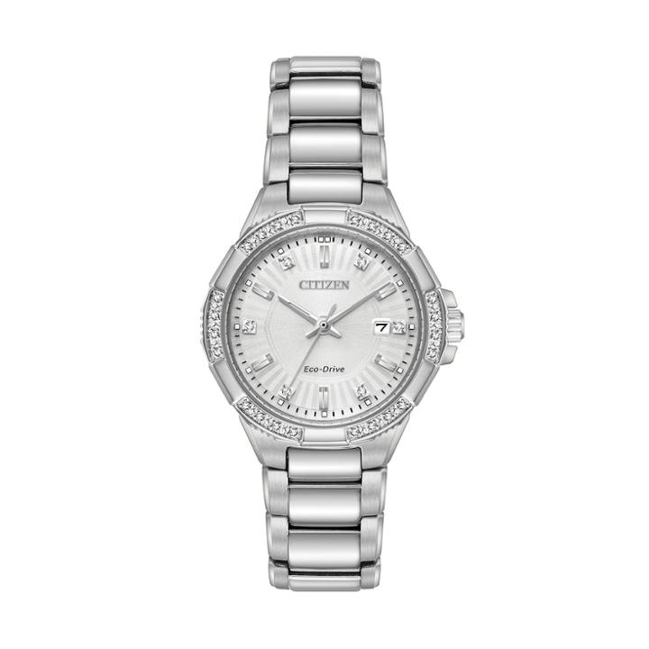 Citizen Eco-drive Women's Riva Diamond Stainless Steel Watch - Ew2460-56a, Size: Medium, Grey