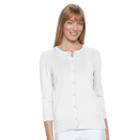 Women's Croft & Barrow&reg; Button Down Cardigan, Size: Small, White