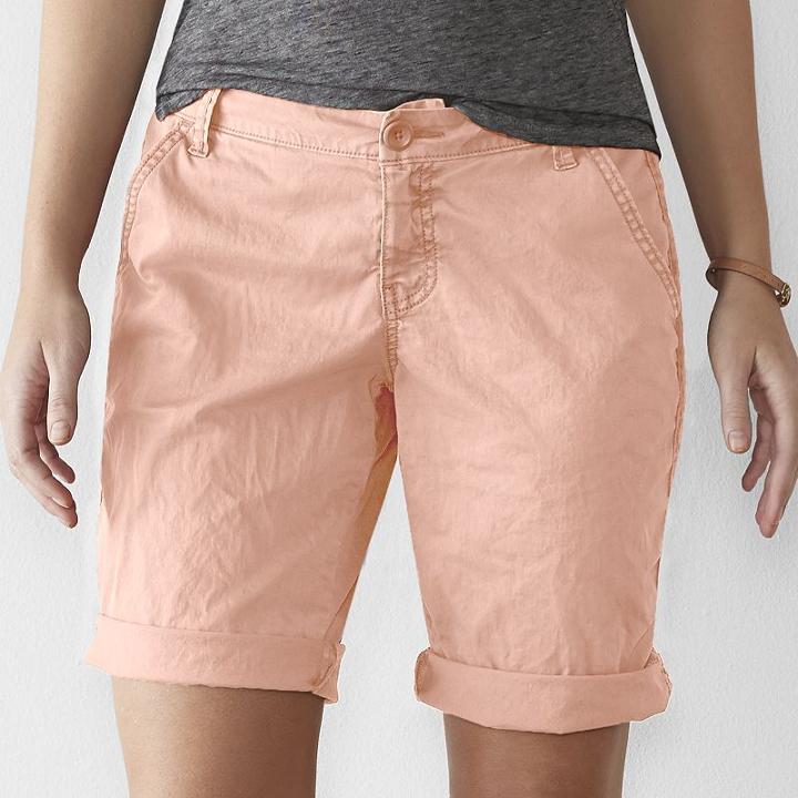 Women's Sonoma Goods For Life&trade; Chino Bermuda Shorts, Size: 8, Brt Pink