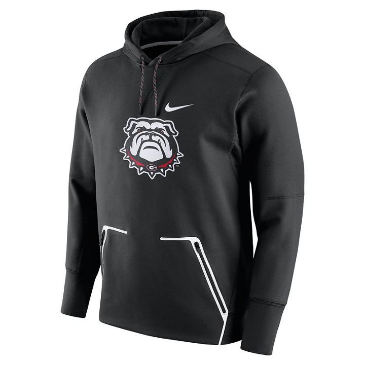 Men's Nike Georgia Bulldogs Vapor Speed Fleece Hoodie, Size: Medium, Black