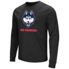 Men's Campus Heritage Uconn Huskies Logo Long-sleeve Tee, Size: Medium, Grey (charcoal)