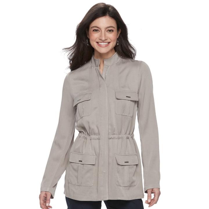 Women's Apt. 9&reg; Utility Jacket, Size: Large, Grey