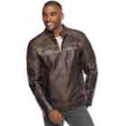 Men's Xray Slim-fit Washed Faux-leather Moto Jacket, Size: Xxl, Brown
