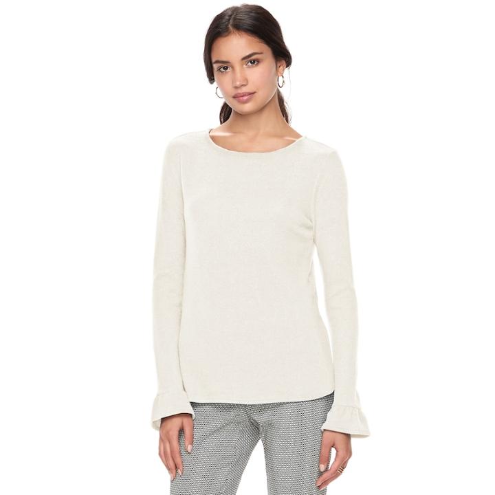 Women's Elle&trade; Ruffle Top, Size: Xl, White