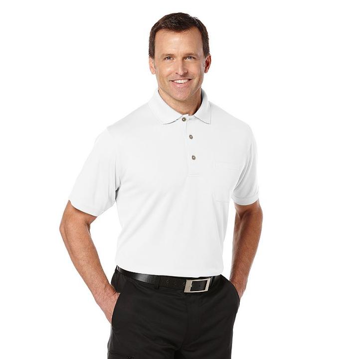 Men's Grand Slam Airflow Pocket Performance Golf Polo, Size: Large, White