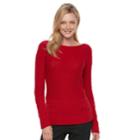 Women's Croft & Barrow&reg; Textured Sweater, Size: Medium, Med Red