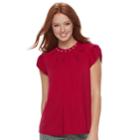 Women's Elle&trade; Pleated Mockneck Top, Size: Small, Med Red