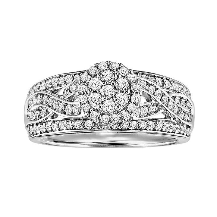 Love Always Platinum Over Silver 3/4-ct. T.w. Diamond Ring, Women's, Size: 7, White