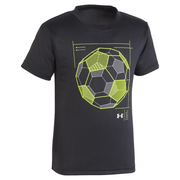 Boys 4-7 Under Armour Wired Soccer Graphic Tee, Size: 7, Black