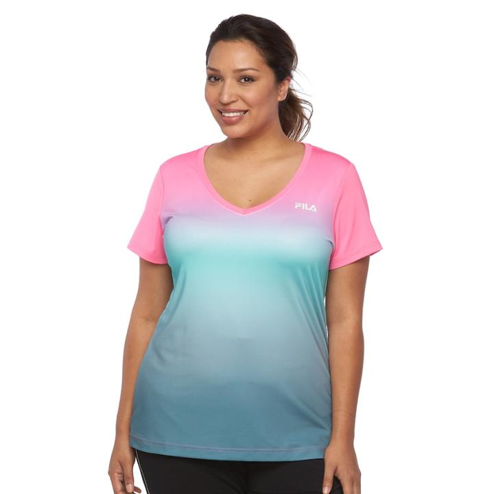 Plus Size Fila Sport&reg; Ombre Racer Tee, Women's, Size: 3xl, Brt Pink