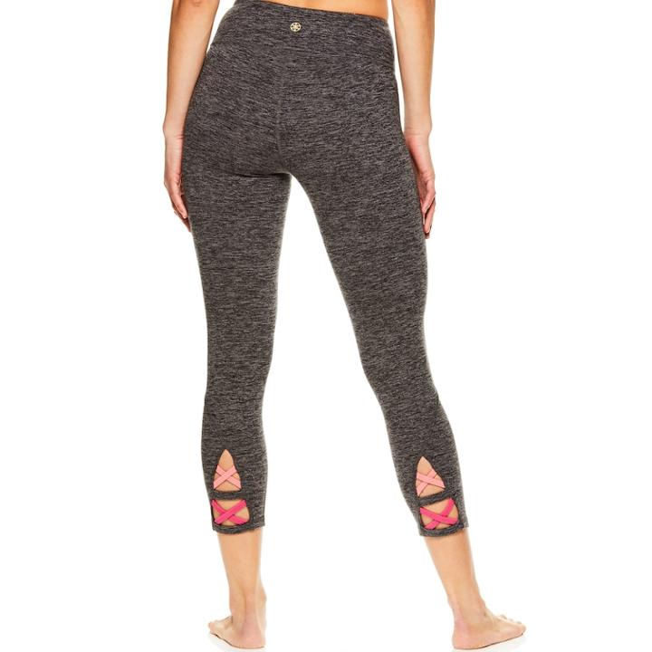 Women's Gaiam Aster Yoga Strappy Midrise Capri Leggings, Size: Small, White