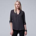 Women's Simply Vera Vera Wang Abstract Print Blouse, Size: Large, Grey
