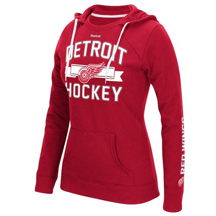 Women's Reebok Detroit Red Wings Banner Arch Hoodie, Size: Xxl, Multicolor