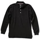 Boys 4-20 French Toast School Uniform Long-sleeve Pique Polo, Boy's, Size: 4-5, Black