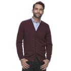 Men's Croft & Barrow&reg; Classic-fit True Comfort Easy-care Cardigan Sweater, Size: Xxl, Dark Red