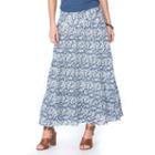 Petite Chaps Tiered Maxi Skirt, Women's, Size: S Petite, Blue