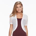 Women's Ronni Nicole Open-work Crochet Shrug, Size: Xl, White