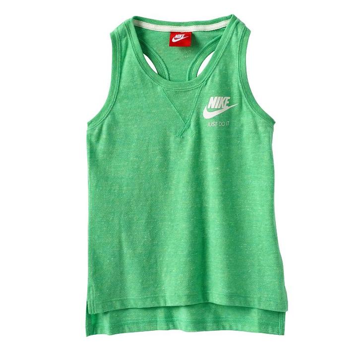 Girls 7-16 Nike Vented Hem Nep Racerback Tank Top, Size: Xl, Green Oth