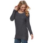 Women's Sonoma Goods For Life&trade; Lace-up Crewneck Sweater, Size: Xl, Blue (navy)