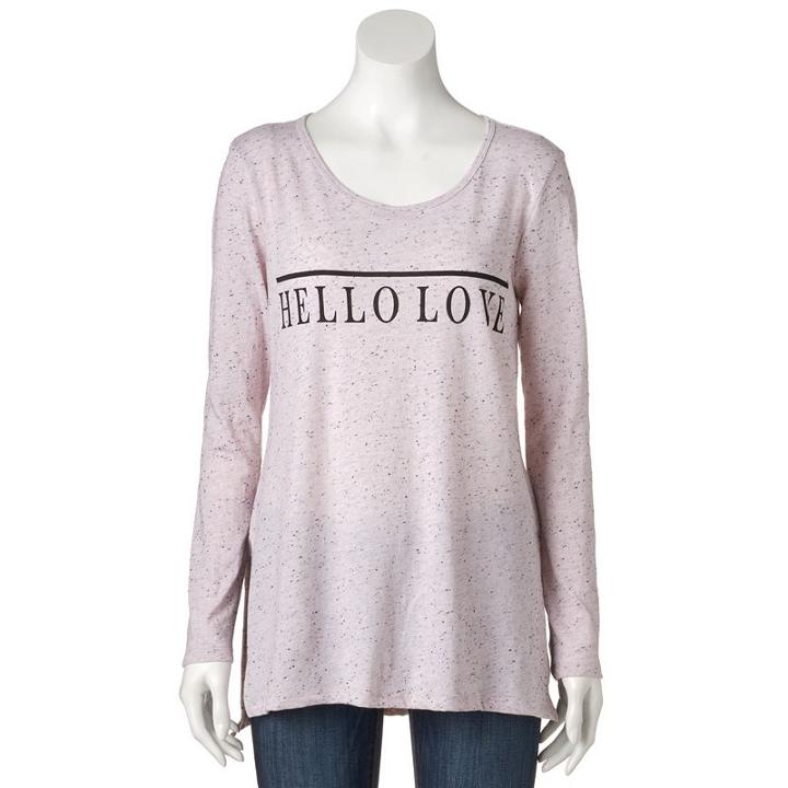 Women's Apt. 9&reg; Speckled Graphic Tee, Size: Large, Brt Pink